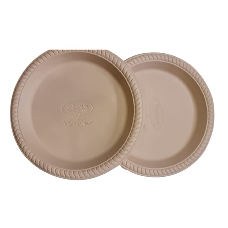 Panap Biodegradable Disposable Plain Plates Made of Corn Starch (10 inch, Pack of 25) - Image 4