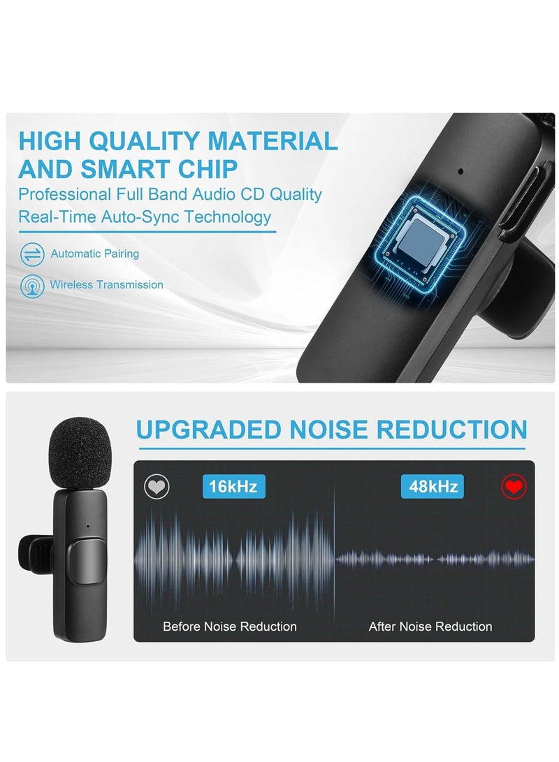 Wireless Microphone for iPhone iPad- Plug-Play Wireless Lavalier Mic with 2 Microphone for Phone Video Recording- Interview- Vlog- Auto Sync and Noise Reduction- 2.4G - Image 3