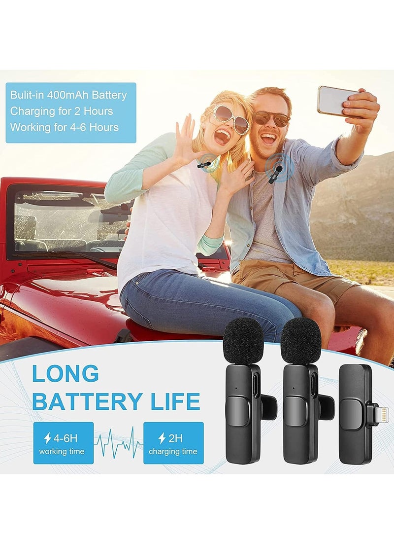 Wireless Microphone for iPhone iPad- Plug-Play Wireless Lavalier Mic with 2 Microphone for Phone Video Recording- Interview- Vlog- Auto Sync and Noise Reduction- 2.4G - Image 2