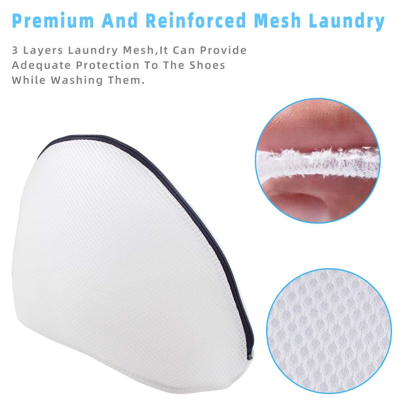 Gogooda 2Pcs Shoe Wash Bags Multi-Use Laundry Mesh Bags For Sneaker, Flat Shoes, Etc - Image 3