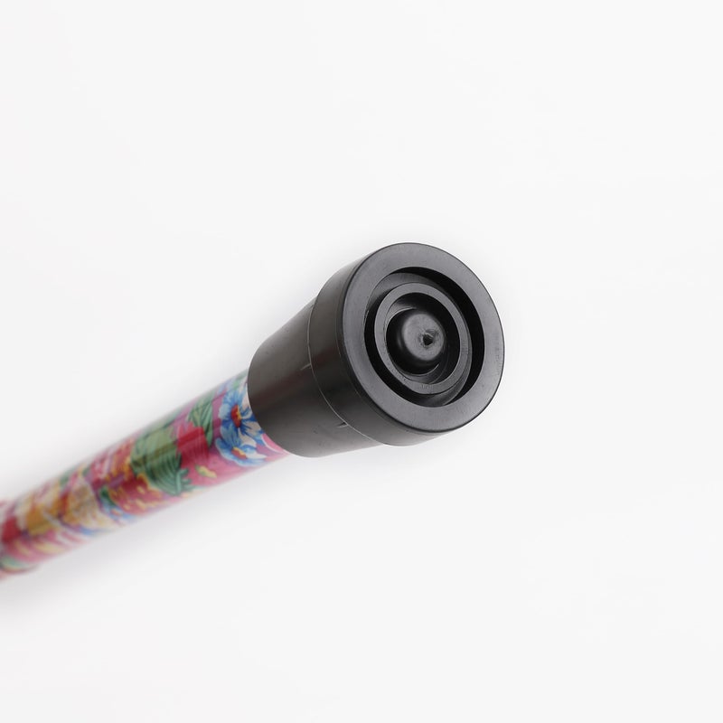 Comfkey Folding Lightweight Walking Stick - Adjustable Aluminum Metal Collapsible Travel Cane with Non-Slip Rubber Base (Pink Floral) - Image 3
