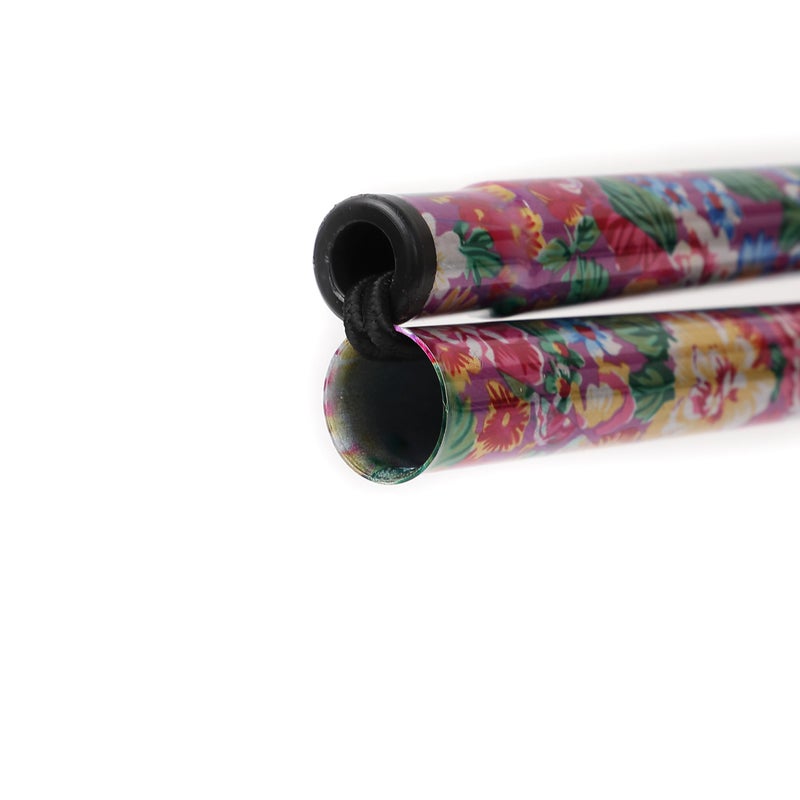 Comfkey Folding Lightweight Walking Stick - Adjustable Aluminum Metal Collapsible Travel Cane with Non-Slip Rubber Base (Pink Floral) - Image 4