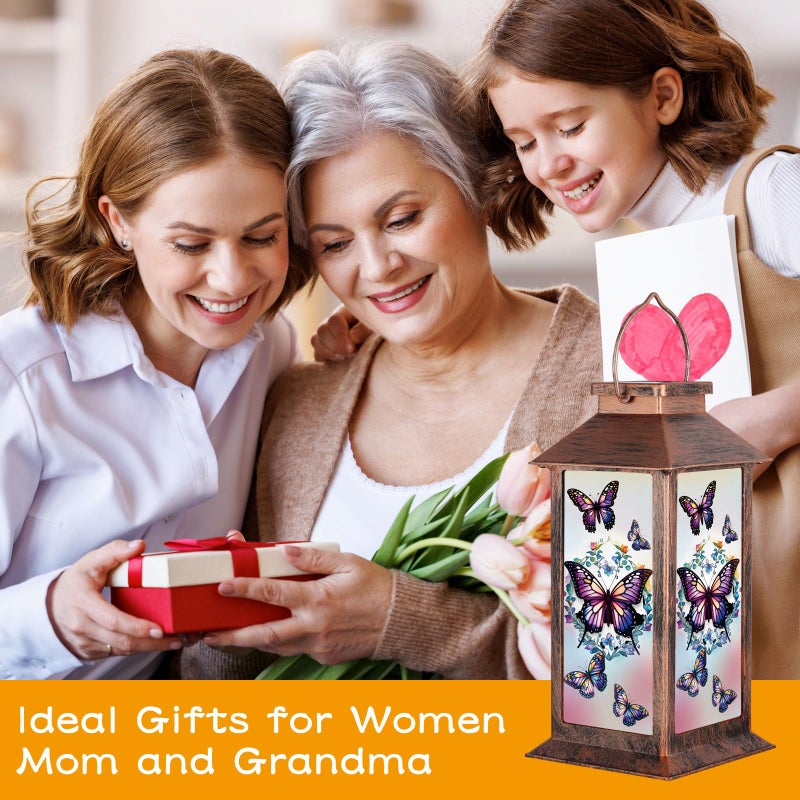 Doogarden Solar Lantern Outdoor Waterproof Butterfly Garden Decor Birthday Gifts for Women Mom and Grandma Solar LED Plastic Decorative Hanging Light for Yard(Butterfly) - Image 2