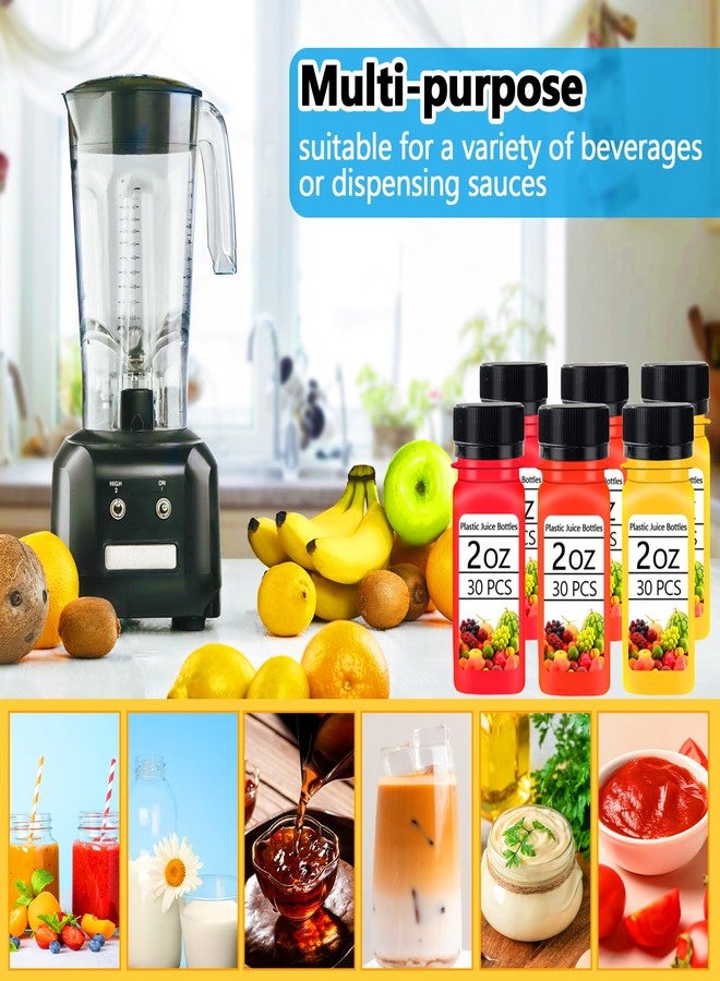 Haawooky 30PCS 2oz Small Plastic Shot Bottles with Caps,Reusable Clear Juice Containers,Empty Plastic Containers with 10 Funnels for Ginger Shots,Liquids,Beverages - Image 5