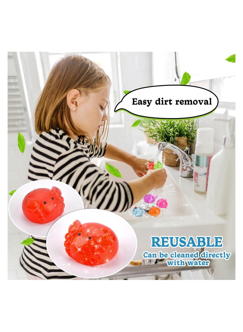 SOLARAE ألعاب موشي القابلة للضغط، 10 قطع من ألعاب الحيوانات اللامعة القابلة للضغط، ألعاب فidget ناعمة، ألعاب ضغط للتوتر، ألعاب كاواي لتخفيف التوتر، حشوات أكياس هدايا للحفلات للأطفال والبالغين، حشوات بيض عيد الفصح للأطفال - Image 2