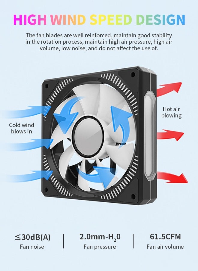 havit ARGB CPU Fan PWM Intelligent Temperature Control Speed Up to 1800RPM Hydraulic Bearing Low Noise Operation  - Image 4