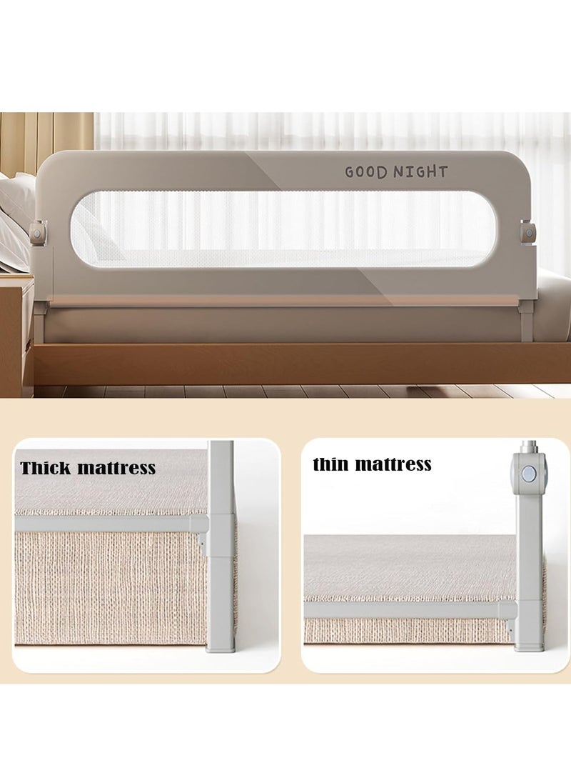 Foldable Crib Guardrails Toddler Bed Fence Upgraded and Reinforced Safety Bed Guardrails Suitable for Cribs Single Beds And Double Beds 1 Piece