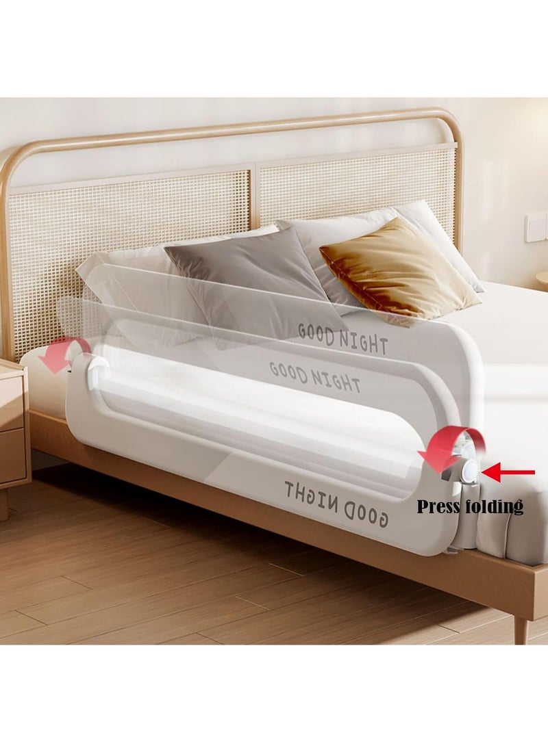 Foldable Crib Guardrails Toddler Bed Fence Upgraded and Reinforced Safety Bed Guardrails Suitable for Cribs Single Beds And Double Beds 1 Piece