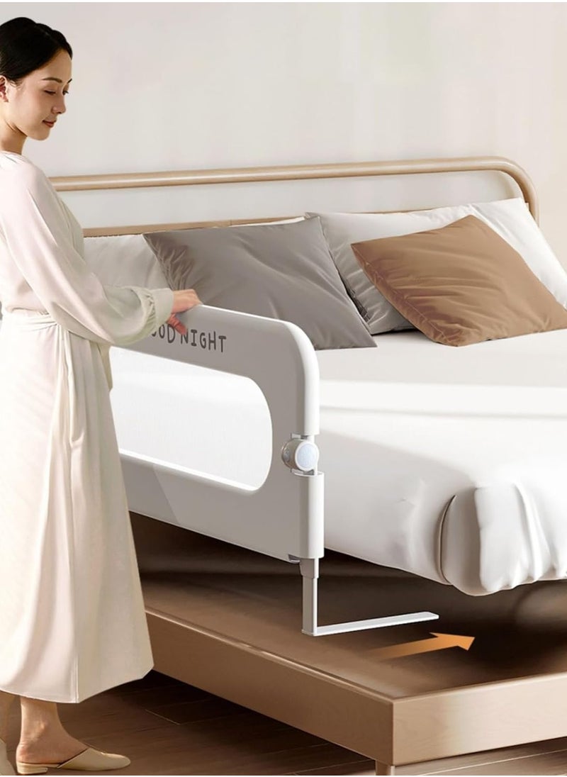 Foldable Crib Guardrails Toddler Bed Fence Upgraded and Reinforced Safety Bed Guardrails Suitable for Cribs Single Beds And Double Beds 1 Piece