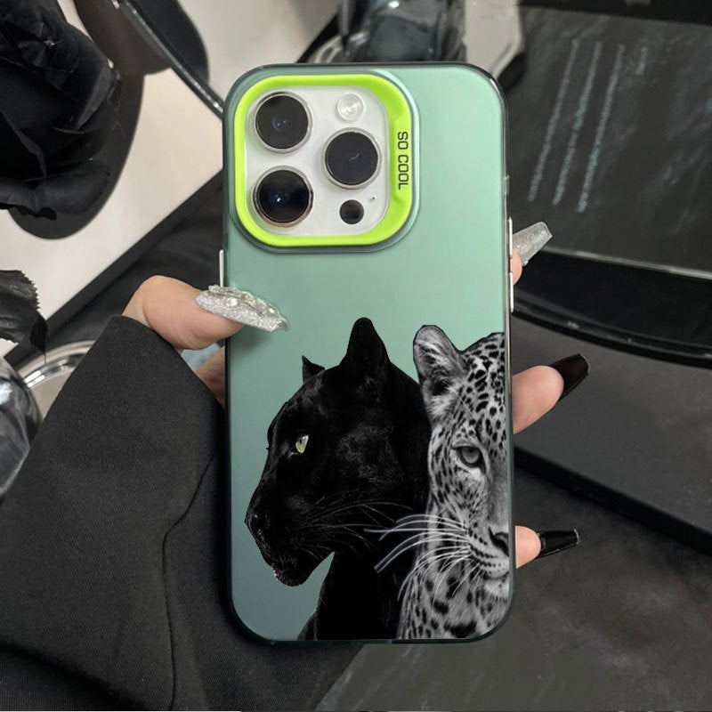 Apple iPhone 16 Pro TPU shockproof creative leopard drop-proof phone case (green)