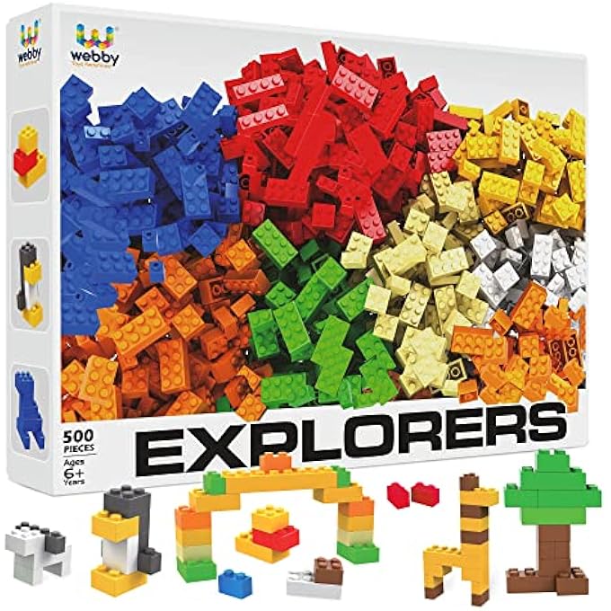 PLASTIC BUILDING BLOCKS CONSTRUCTION (MULTICOLOUR) - SET OF 500 PIECES, 6+ YEARS KIDS - Image 1