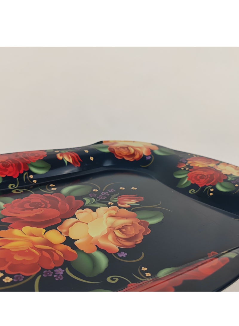 HTH Premium Flower Print Design Serving Tray Durable Large Dinner Plate Decorative Plate 38x25/45x30 cm - Image 5
