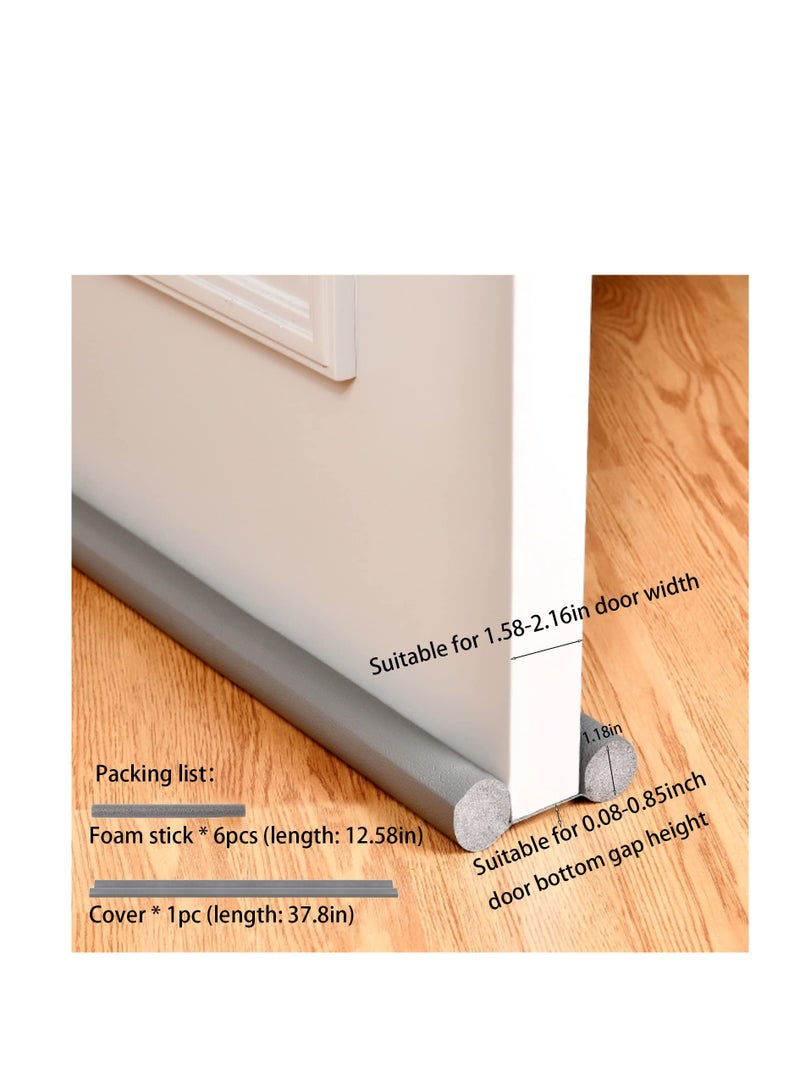 SOLARAE Door Draft Stopper, 1 Pcs Under Door Draught Excluder, Brown Noise Blocker Draft Stopper, Prevent Bugs Coming Draught Excluder for Bottom of Door Keeping Warm - Image 2