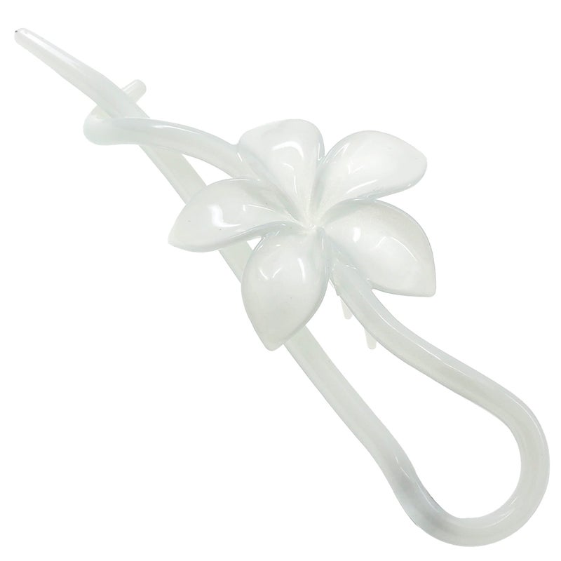 Camila Paris CP3193 French Hair Barrette Pin Clips for Girls Flower White No Metal Parts Strong Hold Grip Hair Clips for Women No Slip and Durable Styling Girls Hair Accessories Made in France