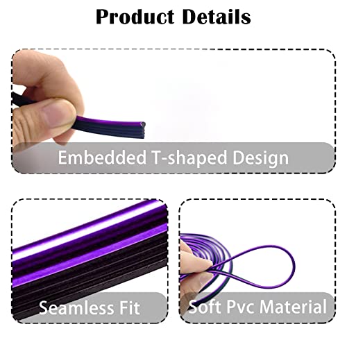OSIFIT Car Interior Trim Strips,Universal 33ft Car Electroplating Decoration Styling Door Dashboard, Flexible Interior Trim Accessories with Installing Tool(Purple) - Image 3