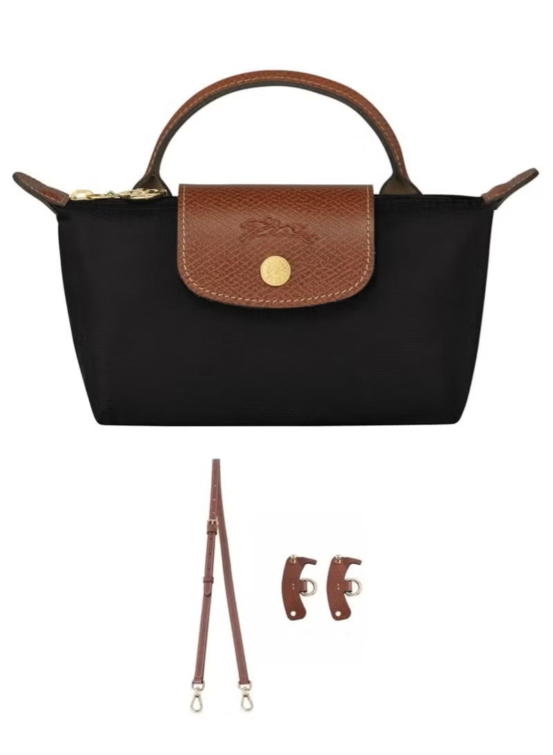 Longchamp Women's Mini handbag,Crossbody Bags,Shoulder Bag Shoulder strap with buckle,Black Classic Style - Image 1