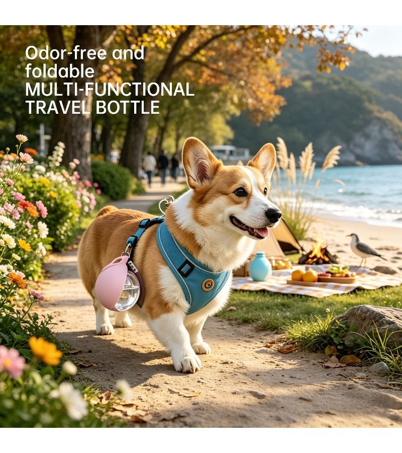 1pc Royal Blue Pet Water Bottle With Lanyard Leakproof Portable Travel Dog Water Dispenser For Outdoor Walking Hiking With Puppy Cat And Small Pets Lightweight Easy Carry - Image 4