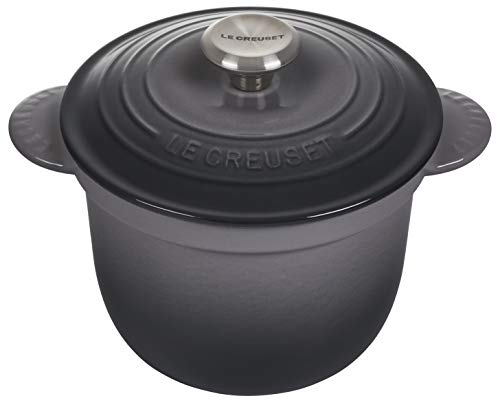 Le Creuset Le Creuset Enameled Cast Iron Rice Pot with Lid  Stoneware Insert 225 qt Oyster 