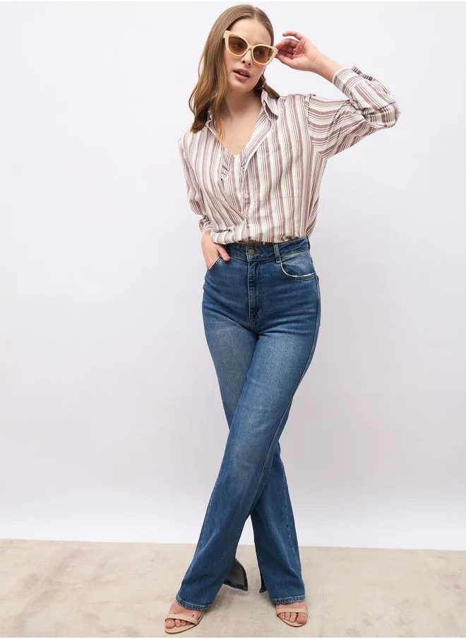 Styli Striped Spread Collar Regular Fit Shirt