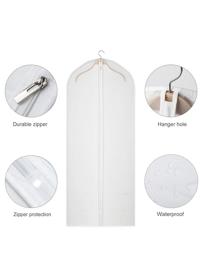 12 Pack Garment Bags for Hanging Clothes Clear Suit Bag Dust Resistant Clothing Bags PEVA Breathable Clothes Protectors with Zipper for for Closet Storage and Travel（60×140CM）  - Image 5