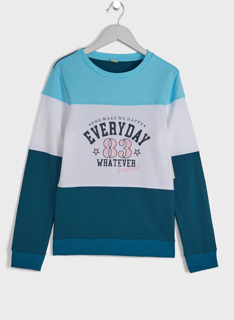 Basicxx Youth Color Block Sweatshirt - Image 1