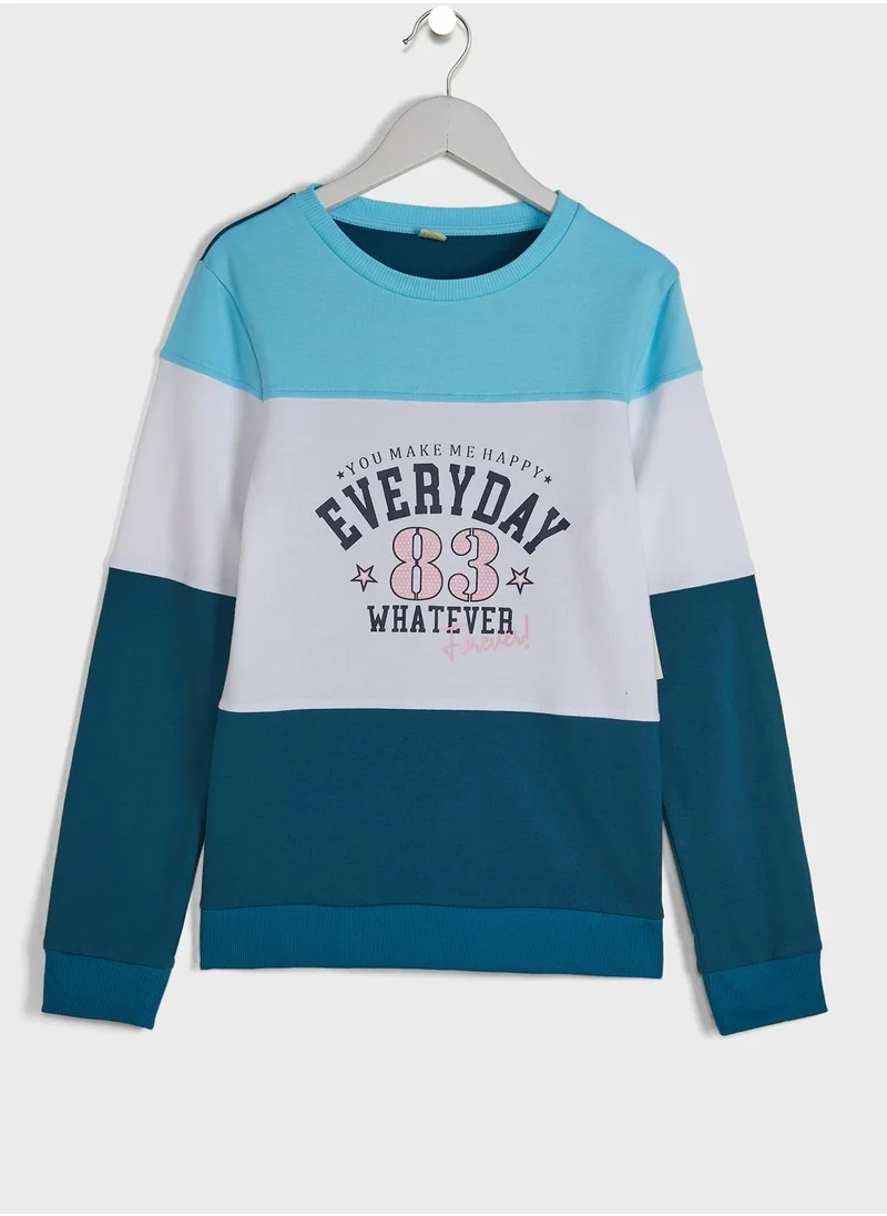 Basicxx Youth Color Block Sweatshirt