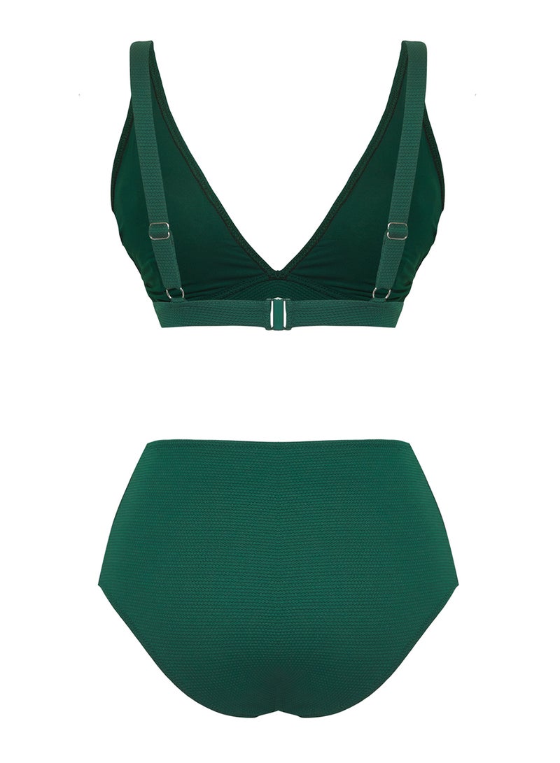 trendyol Emerald Green Triangle Covered Hipster High Waist Basic Bikini Set Tbess25Bt00117 - Image 5