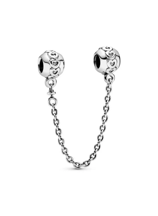 باندورا سلسلة أمان فضية على شكل قلوب