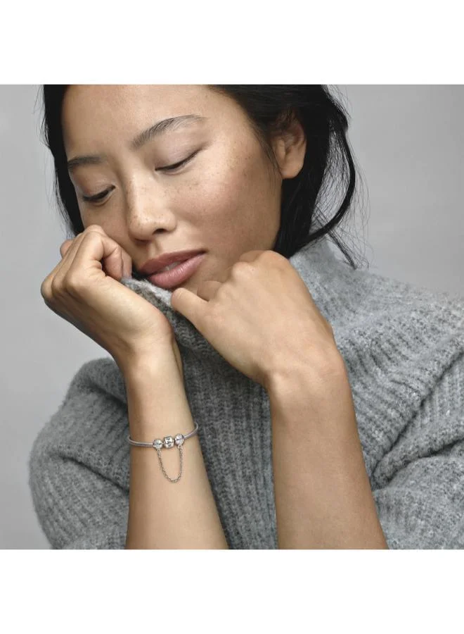 باندورا سلسلة أمان فضية على شكل قلوب