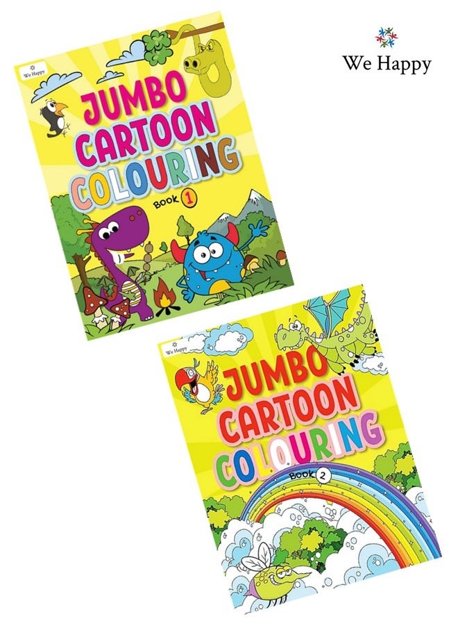 We Happy - Pack of 2 We Happy Jumbo Cartoon Coloring Book, Funny and Crazy Drawings for Kids 3+ Age - Image 1