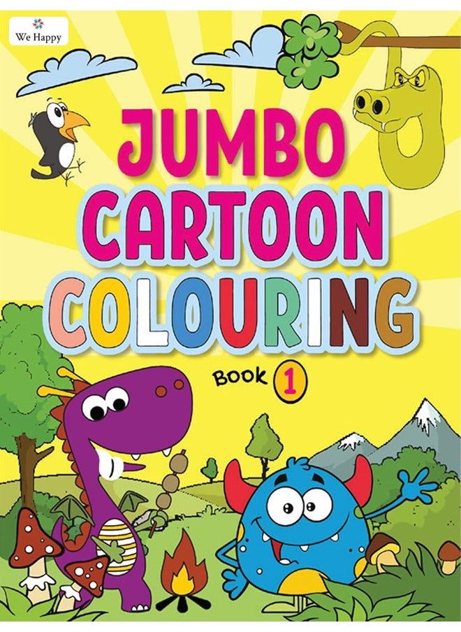 We Happy - Pack of 2 We Happy Jumbo Cartoon Coloring Book, Funny and Crazy Drawings for Kids 3+ Age - Image 1