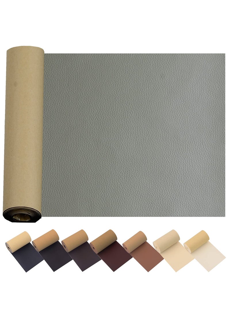 KJML DIY Leather Repair Patch for Couches 17X55inch Large SelfAdhesive refinisher cuttable reupholster Tape Patches kit for Couch Car Seats Furniture Sofa Vinyl Chairs Shoes Fabric FixGrey 17x55 inch 