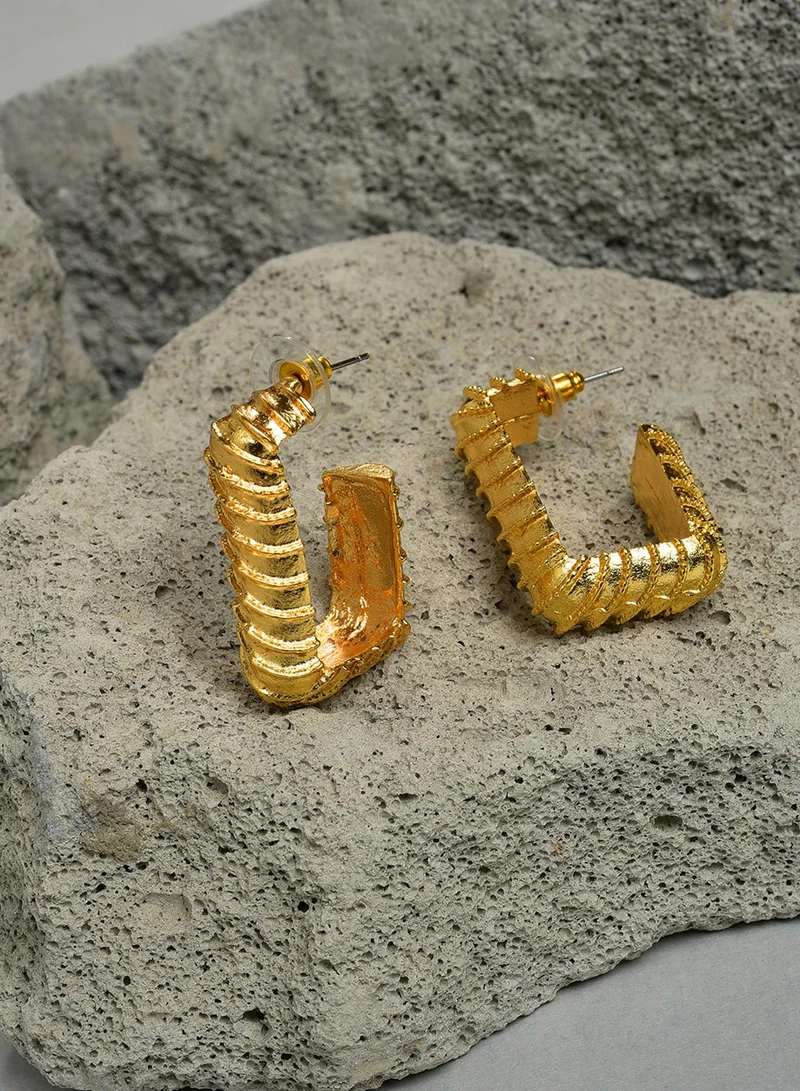 SOHI Contemporary Half Artificial Hoop Earring Jewellery