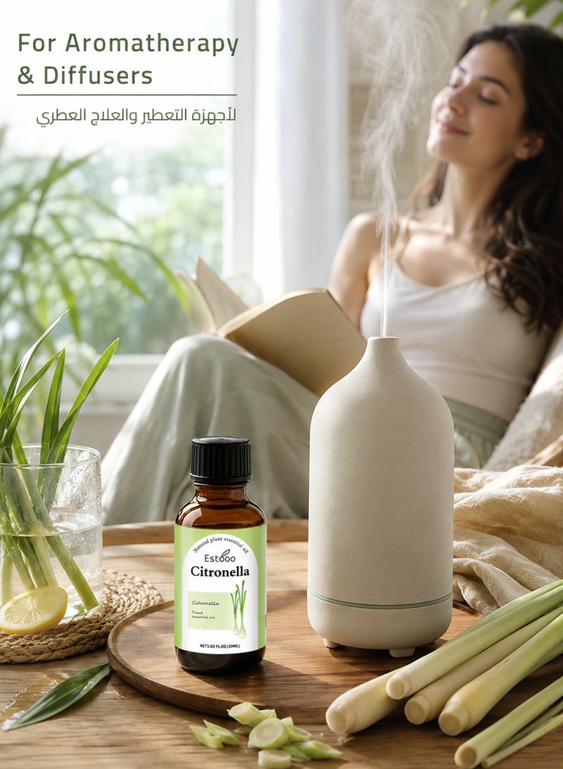 إستو زيت السترونيلا العطري 30 مل – زيت عطري مُقطر طبيعيًا برائحة عشبية حمضية منعشة لأجواء نظيفة ومنعشة - Image 5