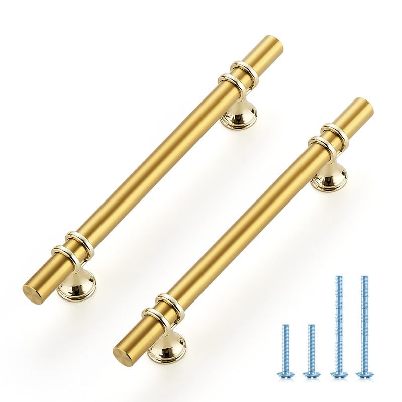 Ravinte Hardware 25 Pack Gold Cabinet Pulls 738 Inch Kitchen Cabinet Handles Drawer Pulls 5 Inch CC - Image 1
