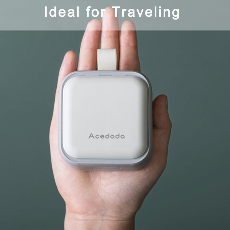Acedada Small Pill Case, Cute Pill Box - Acedada Travel Daily Pill Organizer, Portable Pretty Pill Container for Purse Pocket, Compact Medicine Holder for Vitamins, Fish Oils, Supplements, White - Image 4