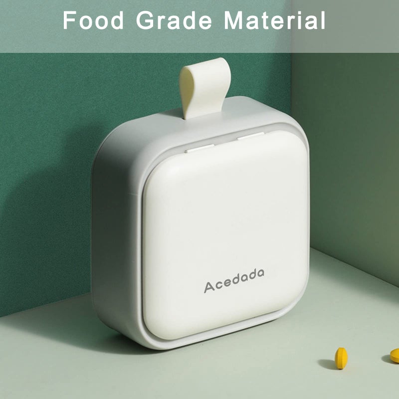 Acedada Small Pill Case, Cute Pill Box - Acedada Travel Daily Pill Organizer, Portable Pretty Pill Container for Purse Pocket, Compact Medicine Holder for Vitamins, Fish Oils, Supplements, White - Image 3