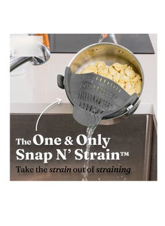 MahMir MahMir® Clip on Strainer for Pots Pan Pasta Strainer, Silicone Food Strainer Hands-Free Pan Strainer, Clip-on Kitchen Food Strainer for Spaghetti, Pasta, Ground Beef Fits All Bowls and Pots. (Grey)  - Image 2