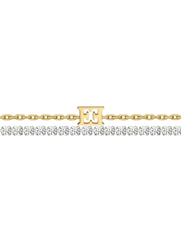 ESCADA Two-Tone Diana Bracelet with Gold-Plated Logo Classic and Modern Elegance