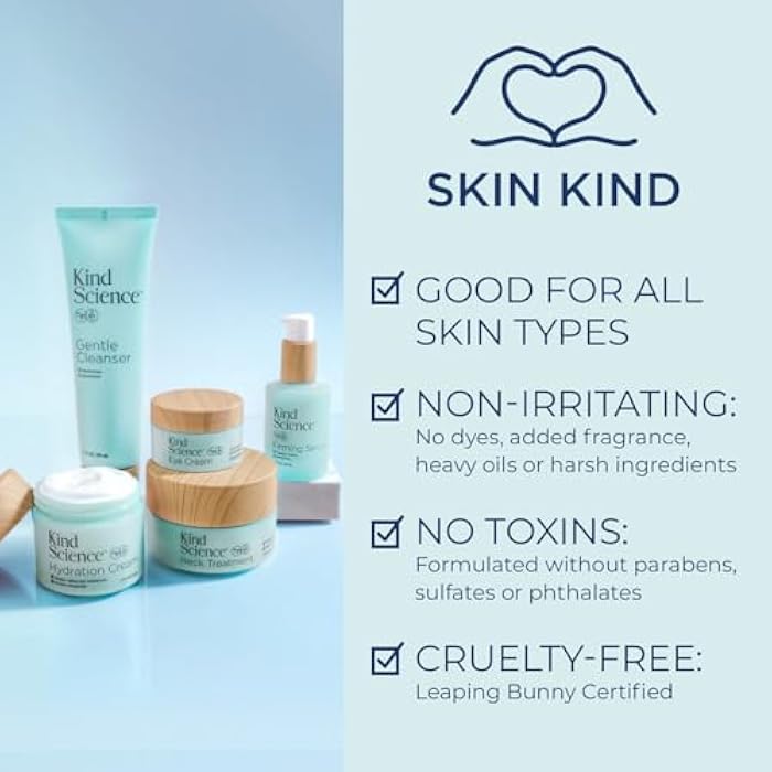 Kind Science Neck Treatment - Neck Cream Visibly Firms, Lifts & Supports Natural Cell Turnover for Anti Aging Firming and Tightening - Paraben, Dye & Fragrance Free, Cruelty Free, 1.7 oz - Image 5