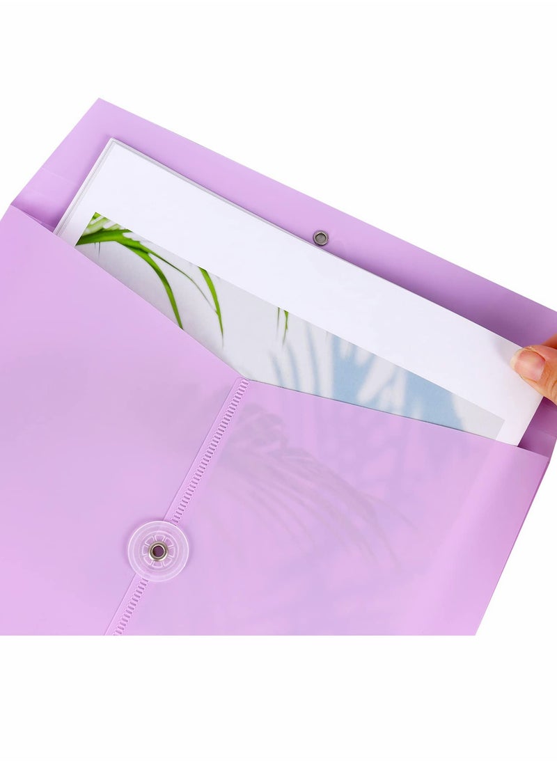 Generic - A4 Folder, Plastic Expandable Envelope Document Bag with String Tie Closure , Large Capacity Information Bag for Home Office School 8pcs, 4 Colors - Image 1