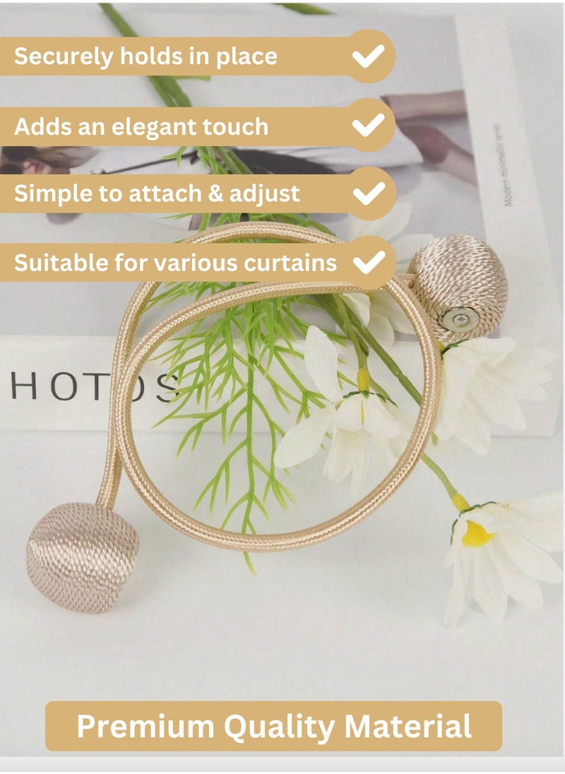 Home Care Home Care Magnetic Curtain Tiebacks – Pair of Strong Curtain Buckles for Home, Hotel, Durable Binding, Unique Design, Drape Holders for Portiere, Blackout | Curtain Accessories  - Image 4