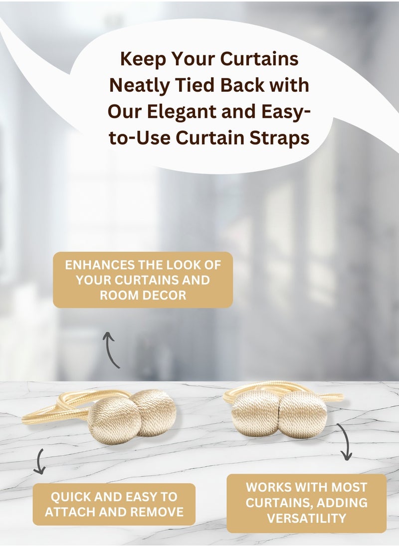 Home Care Home Care Magnetic Curtain Tiebacks – Pair of Strong Curtain Buckles for Home, Hotel, Durable Binding, Unique Design, Drape Holders for Portiere, Blackout | Curtain Accessories  - Image 3