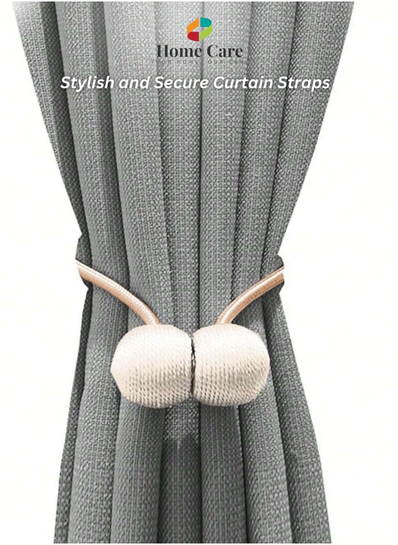 Home Care Home Care Magnetic Curtain Tiebacks – Pair of Strong Curtain Buckles for Home, Hotel, Durable Binding, Unique Design, Drape Holders for Portiere, Blackout | Curtain Accessories  - Image 2
