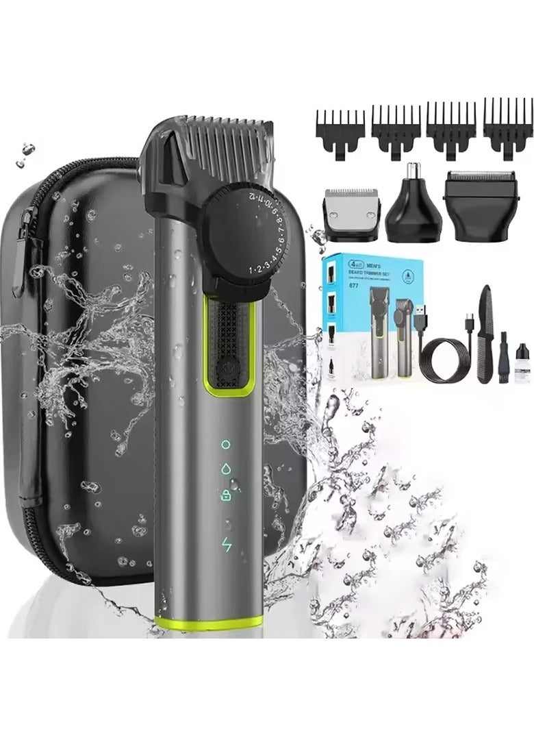AROAQ All in One Beard Trimmer with Adjustable Combs IPX7 Waterproof Trimmer for Men Hair Clippers Nose Trimmer Electric Razor Shaver - Image 2