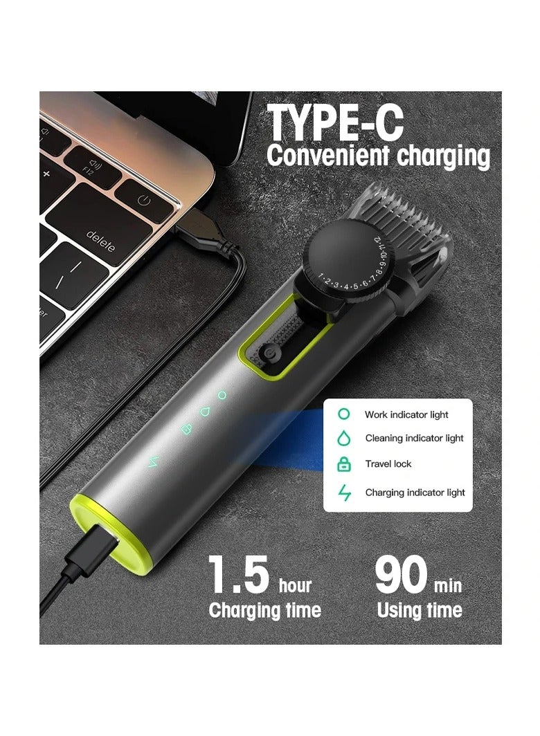 AROAQ All in One Beard Trimmer with Adjustable Combs IPX7 Waterproof Trimmer for Men Hair Clippers Nose Trimmer Electric Razor Shaver - Image 5