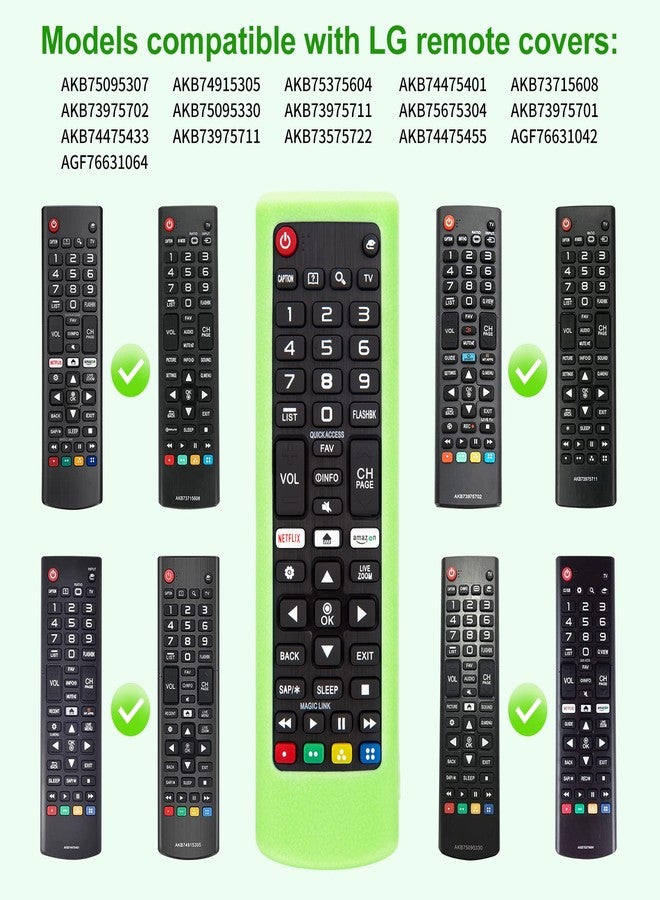 Angrox 2 Pack Silicone Protective Case for LG Smart TV Remote (Glow in The Dark, Luminous Green + Blue) - Image 2