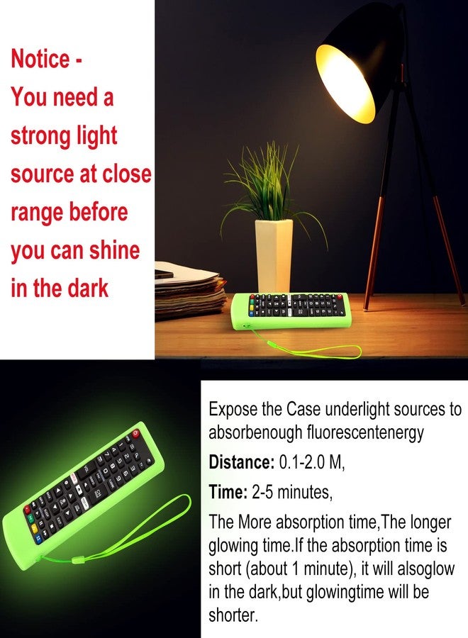 Angrox 2 Pack Silicone Protective Case for LG Smart TV Remote (Glow in The Dark, Luminous Green + Blue) - Image 3