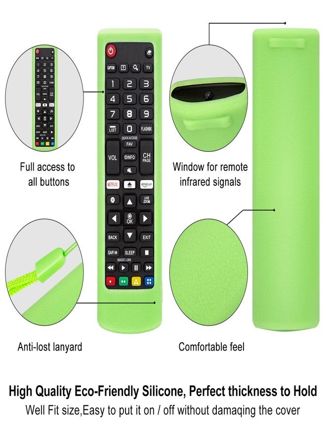 Angrox 2 Pack Silicone Protective Case for LG Smart TV Remote (Glow in The Dark, Luminous Green + Blue) - Image 4