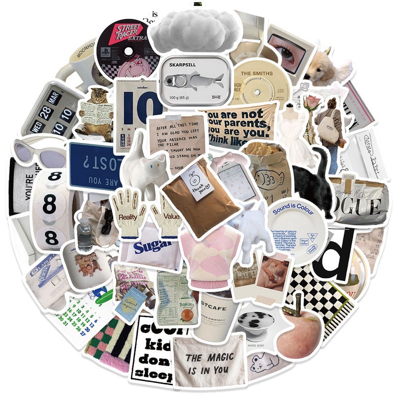 Premium Simple Cute Doodle Stickers 50-373pcs Waterproof GT205-57pcs 